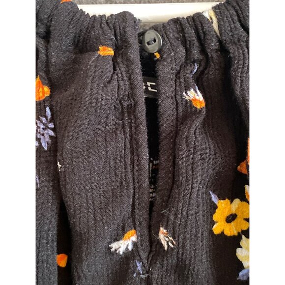 H&M Divided Halter Black Yellow Orange Floral Sleeveless Crochet Peplum Lace 0 - Picture 7 of 9